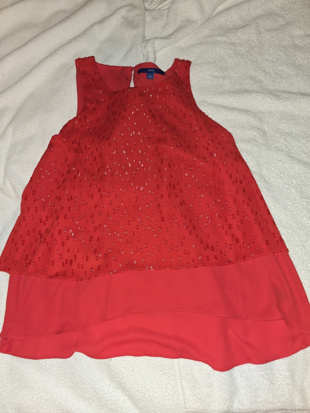 Apt. 9 Red Layered Sleeveless Top Size S